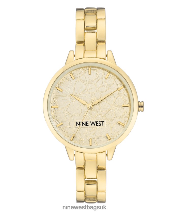 Nine West Floral Dial Bracelet Watch RFX40B2866 - Nine West UK Gold-Tone
