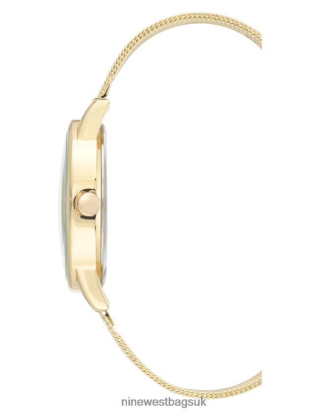 Nine West Floral Dial Mesh Bracelet Watch RFX40B2894 - Nine West UK Gold-Tone