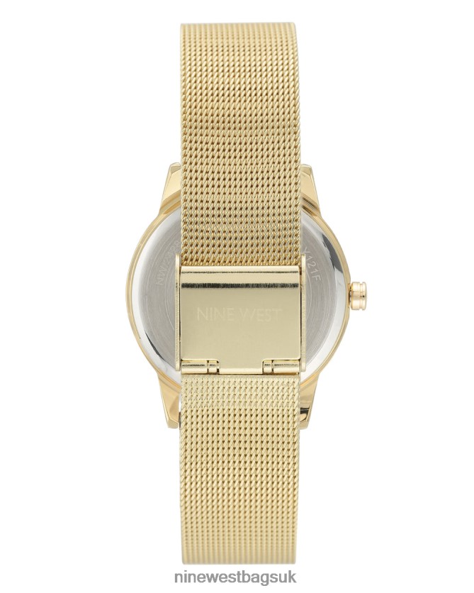 Nine West Floral Dial Mesh Bracelet Watch RFX40B2894 - Nine West UK Gold-Tone