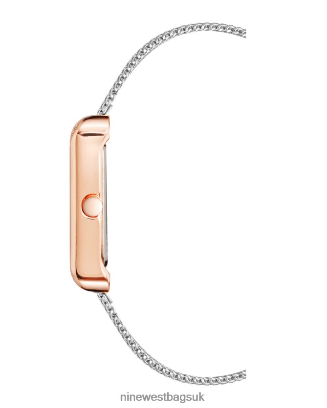 Nine West Rectangular Case Mesh Bracelet Watch RFX40B2862 - Nine West UK Silver-Tone