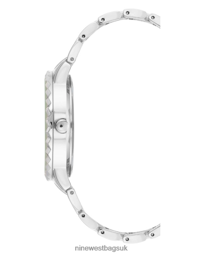 Nine West Textured Bezel Bracelet Watch RFX40B2863 - Nine West Sandals UK Silver-Tone