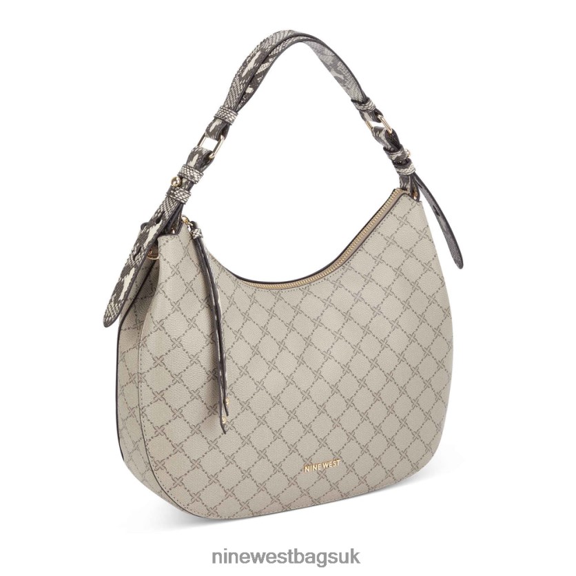 Nine West Irina Hobo RFX40B2191 - Nine West UK Sale Beige Logo Multi