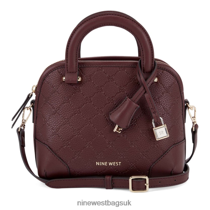Nine West Brooklyn Mini Dome Satchel RFX40B2604 - Nine West UK Sale Merlot Logo