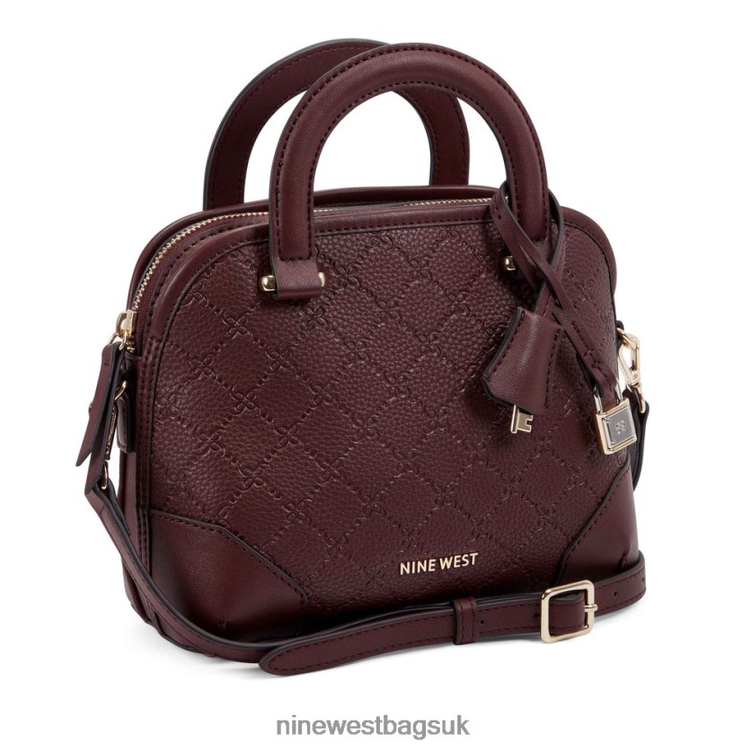 Nine West Brooklyn Mini Dome Satchel RFX40B2604 - Nine West UK Sale Merlot Logo