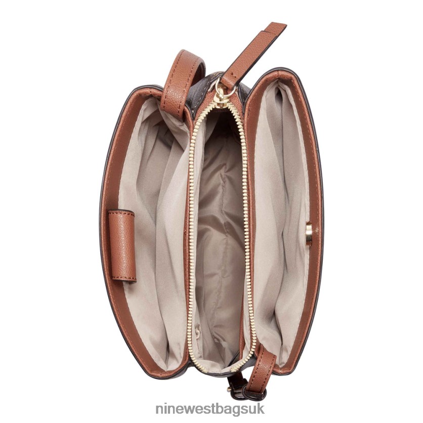 Nine West Jorie Mini Jet Set Crossbody RFX40B2648 - Nine West UK Sale Brown Logo/Tan