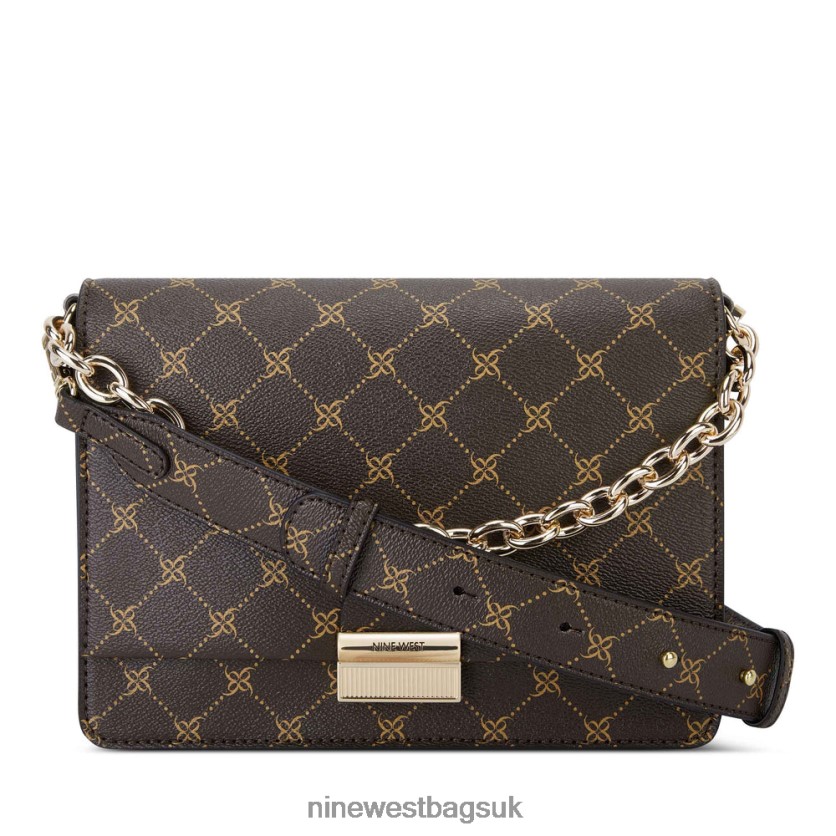 Nine West Kathy Crossbody Flap RFX40B2687 - Nine West Sandals UK Brown Logo Multi