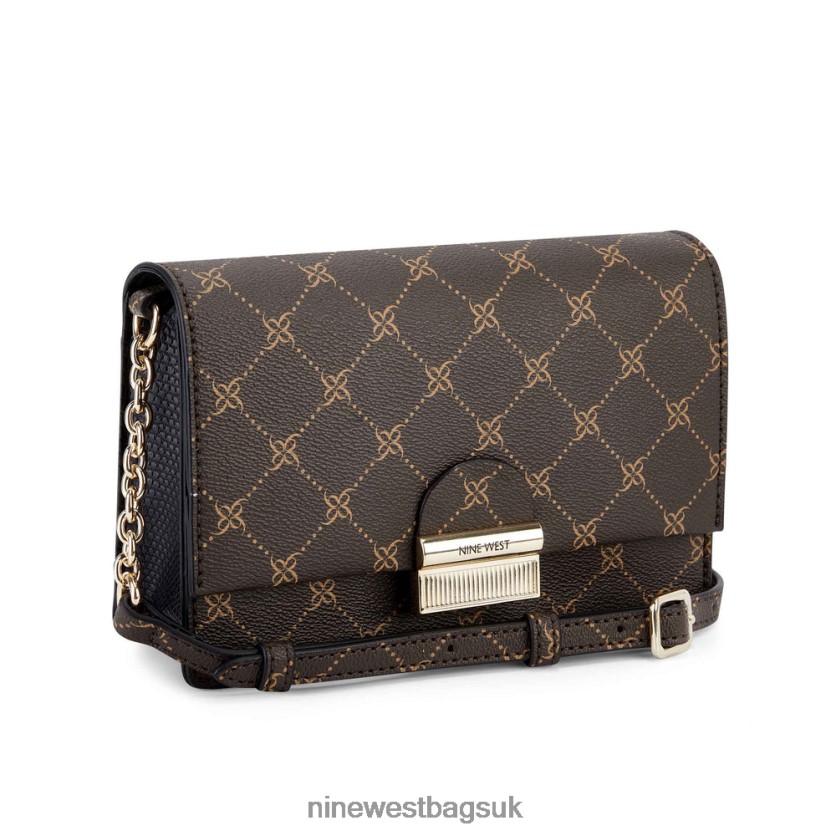 Nine West Kathy Mini Crossbody Flap RFX40B2612 - Nine West UK Sale Brown Logo Multi