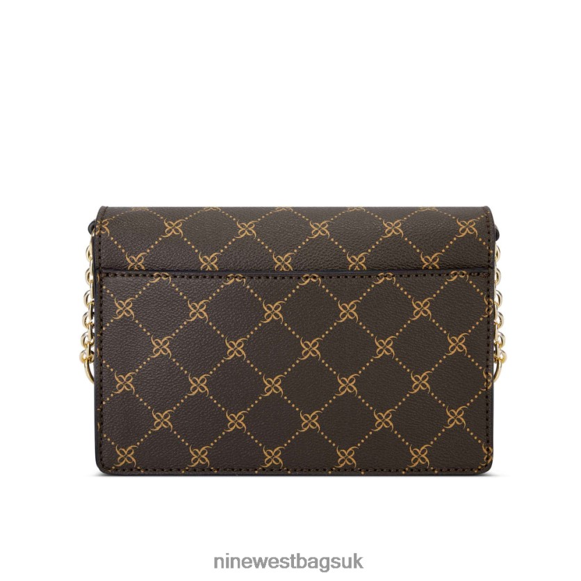 Nine West Kathy Mini Crossbody Flap RFX40B2612 - Nine West UK Sale Brown Logo Multi