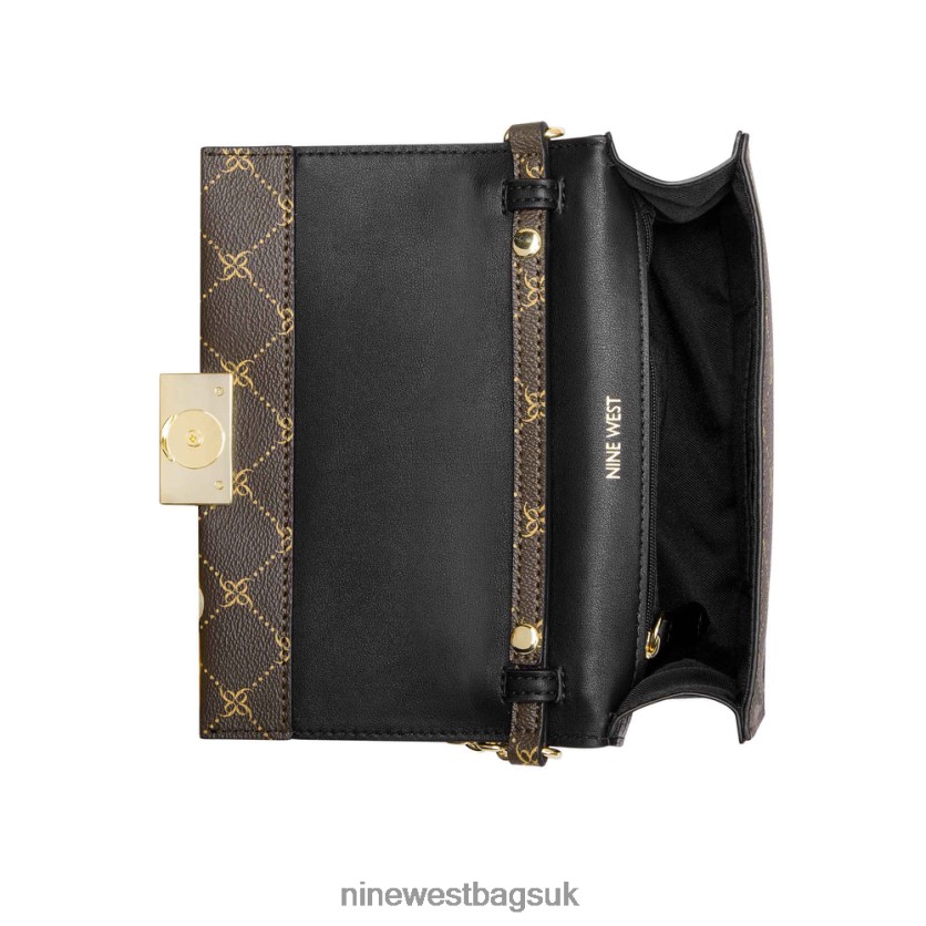 Nine West Kathy Mini Crossbody Flap RFX40B2612 - Nine West UK Sale Brown Logo Multi