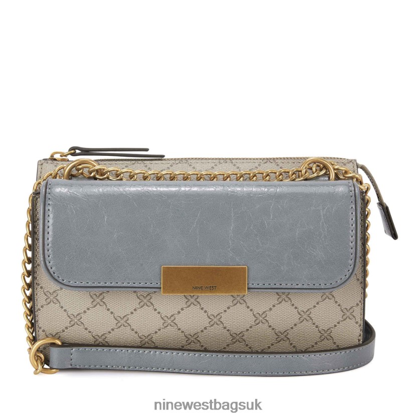 Nine West Susan Cnvrtble Xbdy Top Zip RFX40B2591 - Nine West Sandals UK Beige Logo/Slate