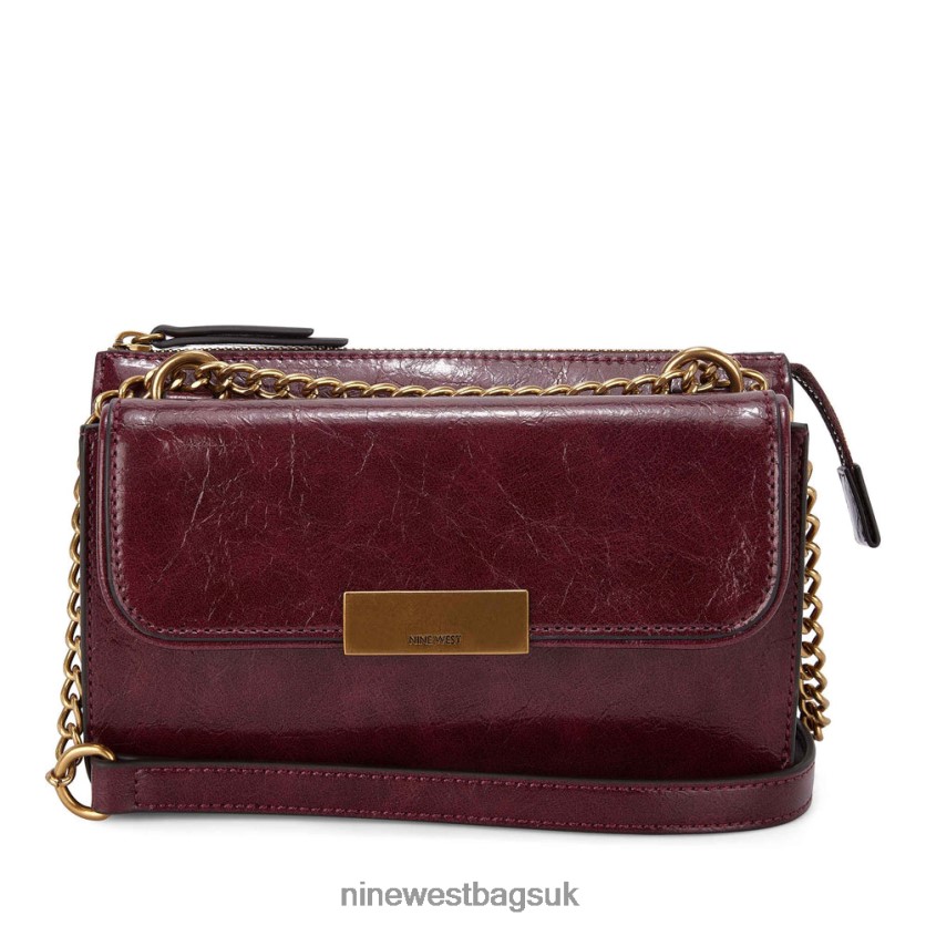 Nine West Susan Cnvrtble Xbdy Top Zip RFX40B2653 - Nine West Bags UK Merlot
