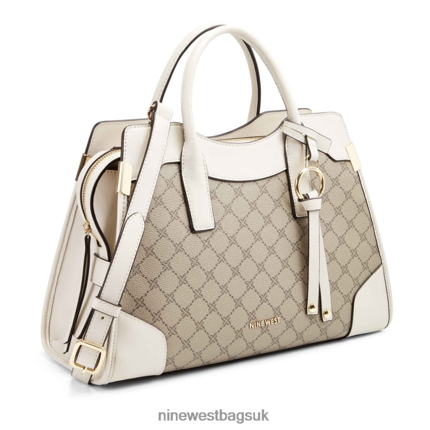 Nine West Branwen Jet Set Satchel RFX40B2799 - Nine West Sandals UK Beige Logo/Milk