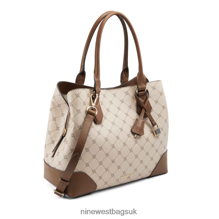 Nine West Brooklyn Jet Set Carryall RFX40B2784 - Nine West UK Sale Khaki Cognac Logo