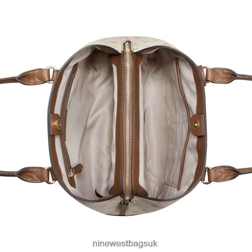 Nine West Brooklyn Jet Set Carryall RFX40B2784 - Nine West UK Sale Khaki Cognac Logo