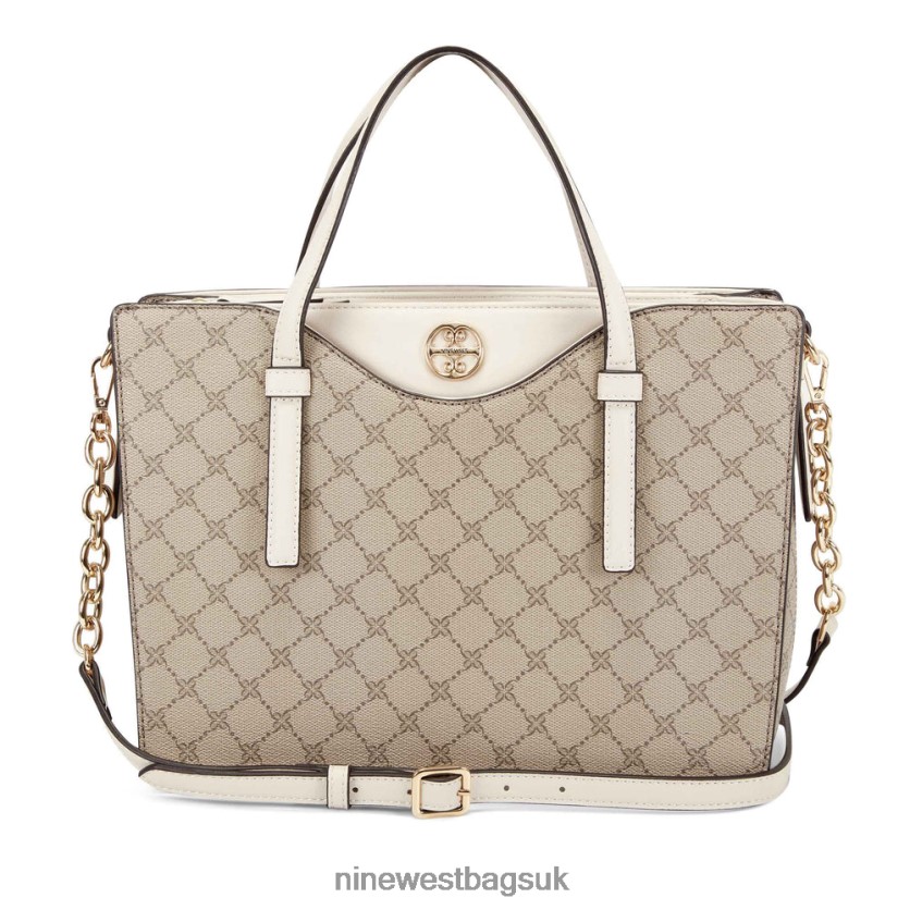 Nine West Geneva Jet Set Satchel RFX40B2825 - Nine West Bags UK Beige Logo/Milk