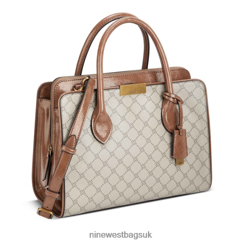 Nine West Susan Jet Set Satchel RFX40B2769 - Nine West Bags UK Beige Logo/Tan