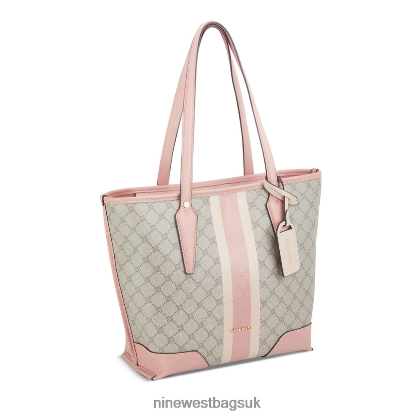 Nine West Emery Small Tote RFX40B2708 - Nine West UK Sale Beige Logo/Pink