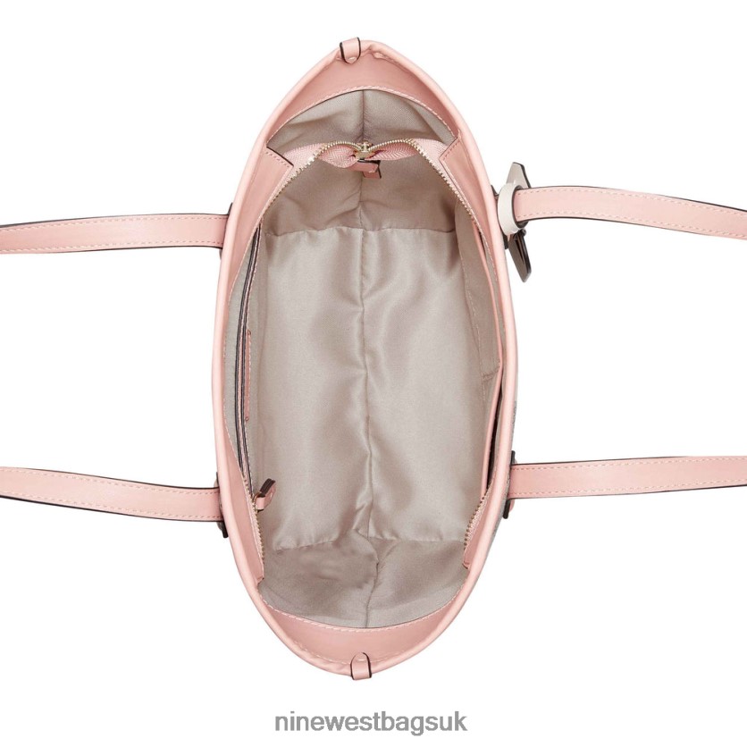 Nine West Emery Small Tote RFX40B2708 - Nine West UK Sale Beige Logo/Pink