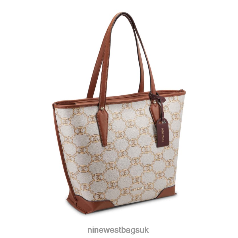 Nine West Emery Tote RFX40B2720 - Nine West UK Sale Gold Logo/Saddle Tan