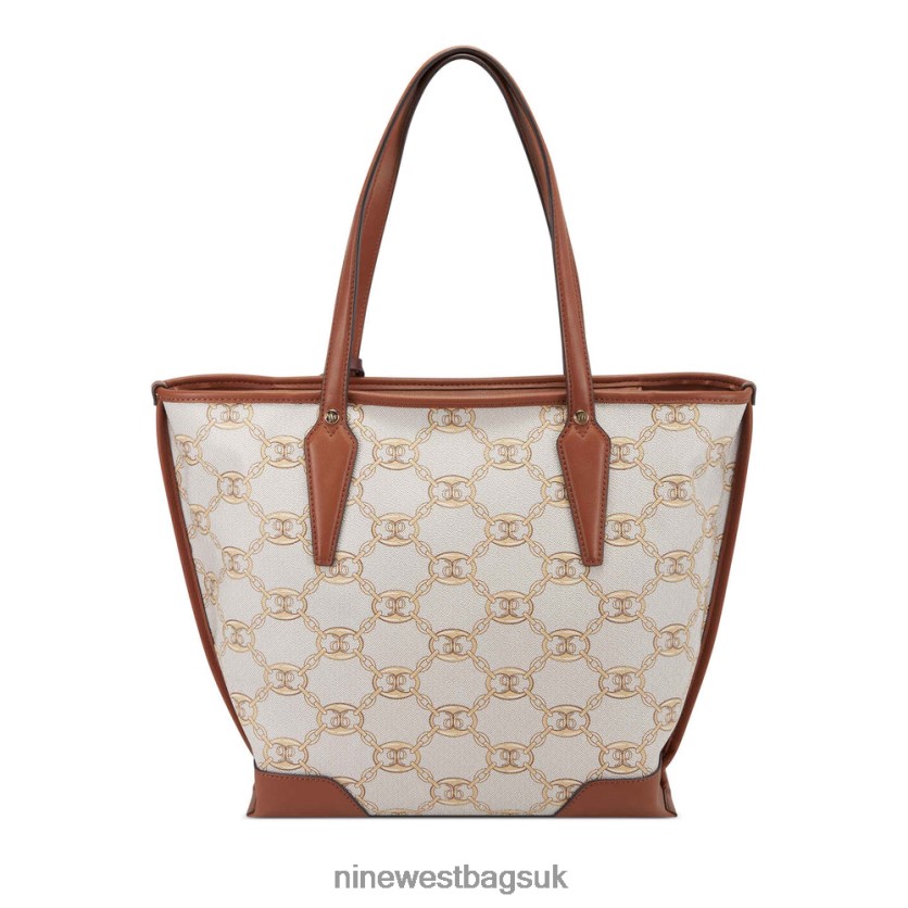 Nine West Emery Tote RFX40B2720 - Nine West UK Sale Gold Logo/Saddle Tan