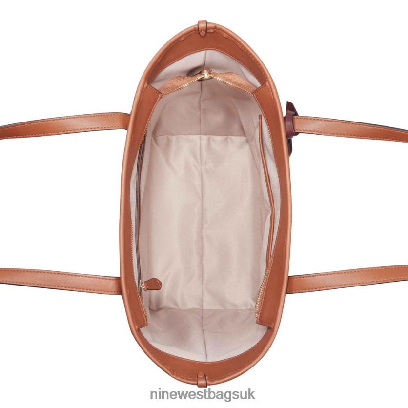 Nine West Emery Tote RFX40B2720 - Nine West UK Sale Gold Logo/Saddle Tan