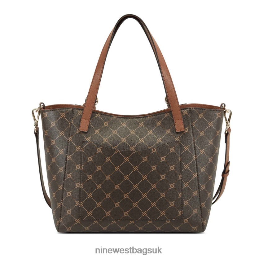 Nine West Kylee Medium Trap Tote RFX40B2698 - Nine West UK Brown Logo/Tan