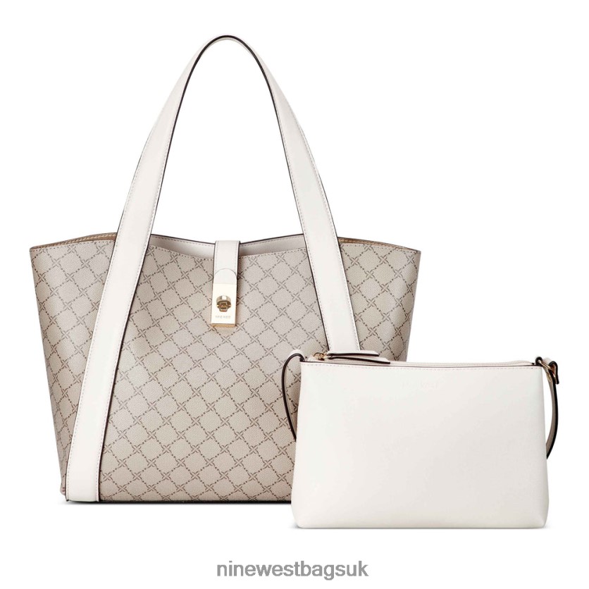 Nine West Morely 2 In 1 Tote RFX40B2125 - Nine West UK Beige Logo/Milk