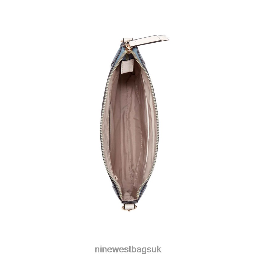 Nine West Basil Top Zip Crossbody RFX40B2430 - Nine West Sandals UK Chambray Logo/Milk