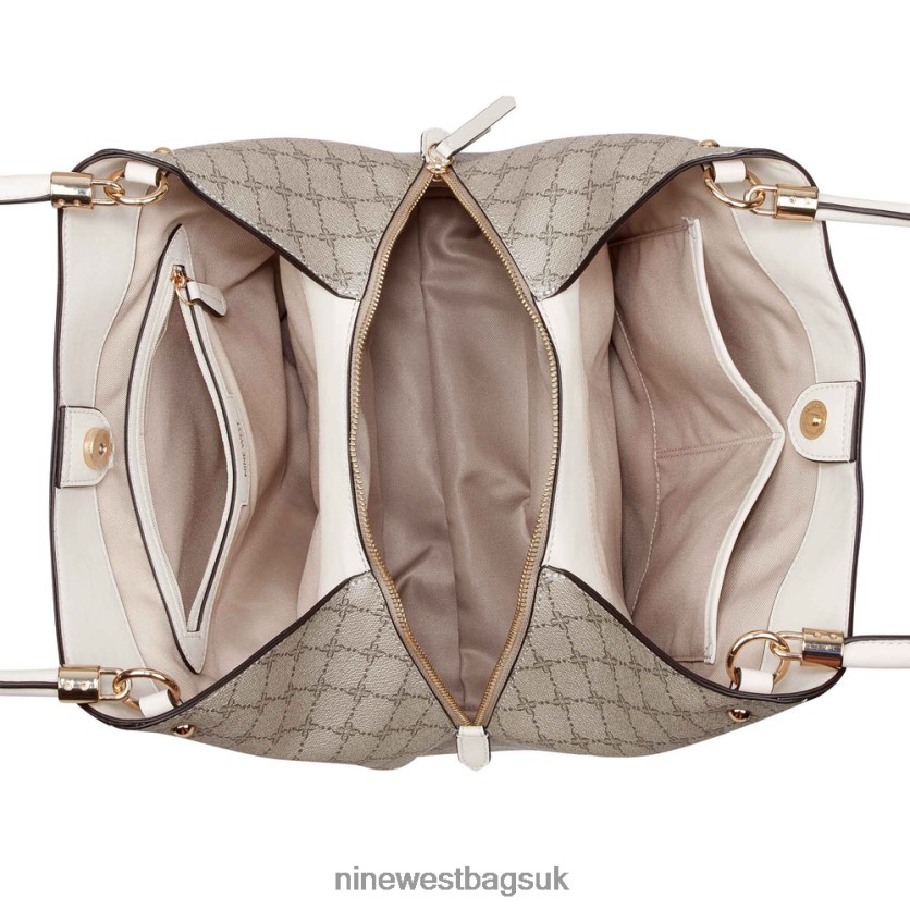 Nine West Etta Jet Set Carryall RFX40B2475 - Nine West UK Sale Beige Logo/Milk