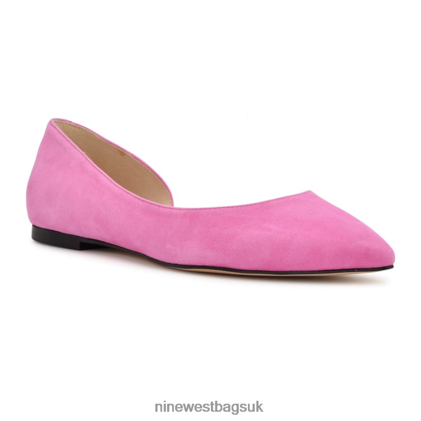 Nine West Blaha d\'Orsay Flats RFX40B887 - Nine West UK Sale Neon Pink Suede