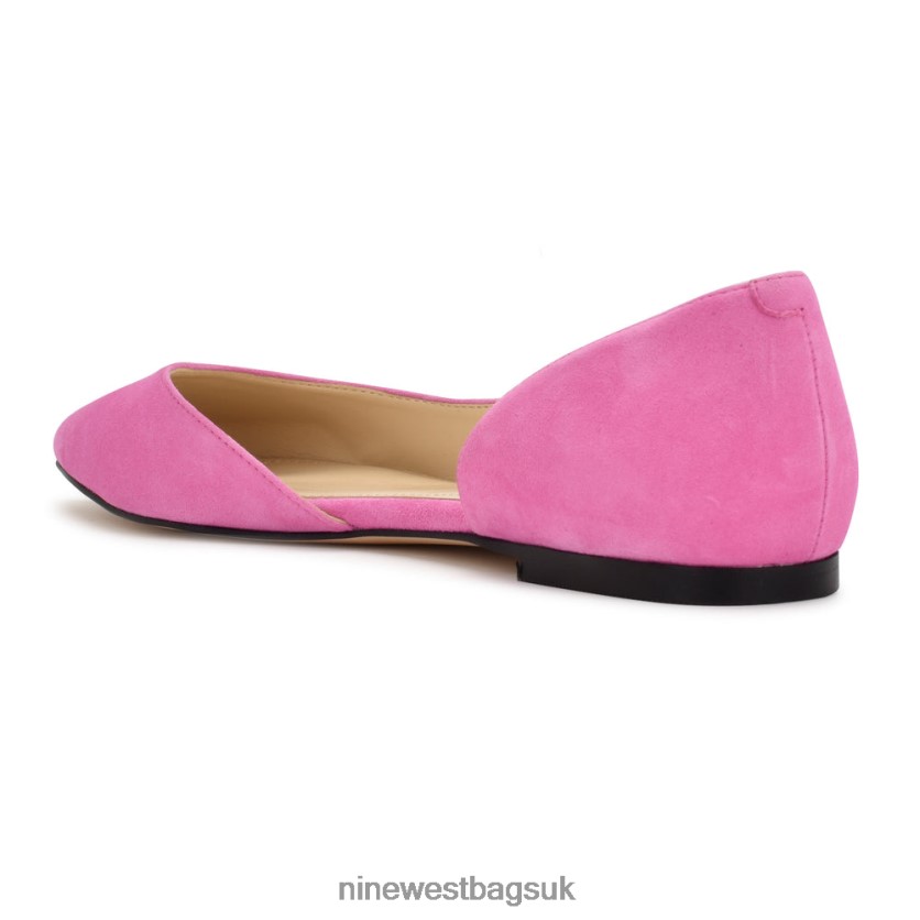 Nine West Blaha d\'Orsay Flats RFX40B887 - Nine West UK Sale Neon Pink Suede