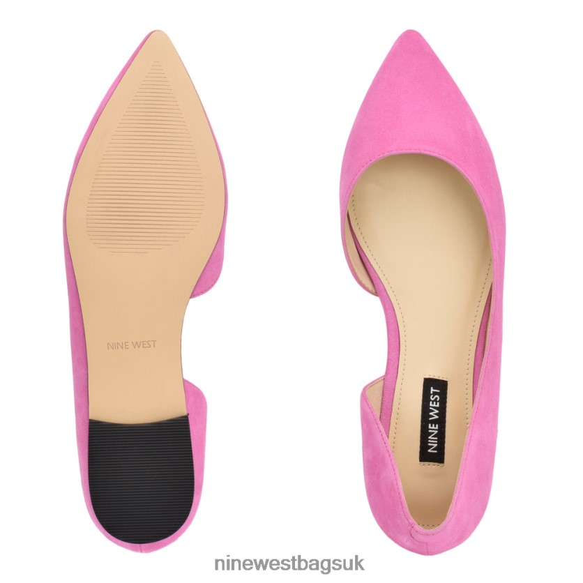 Nine West Blaha d\'Orsay Flats RFX40B887 - Nine West UK Sale Neon Pink Suede