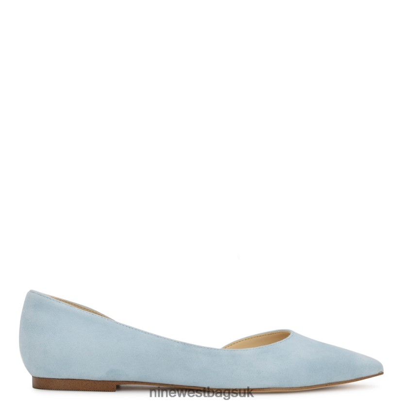 Nine West Blaha d'Orsay Flats RFX40B2266 - Nine West Sandals UK Sky Blue Suede