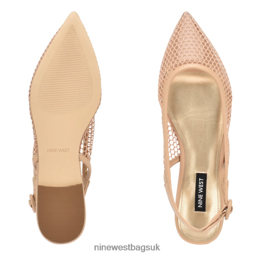 Nine West Branid Mesh Slingback Flats RFX40B2303 - Nine West UK Sale Warm Blush/Clear