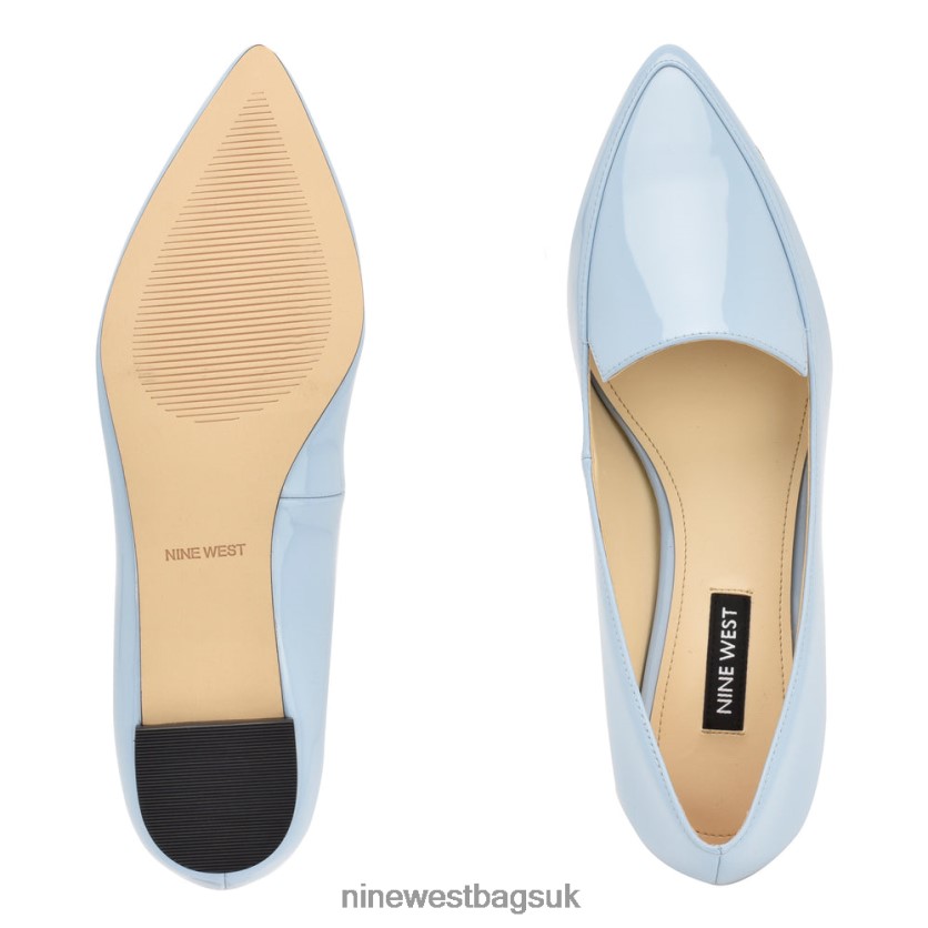 Nine West Abay Smoking Flats RFX40B2097 - Nine West UK Baby Blue Patent