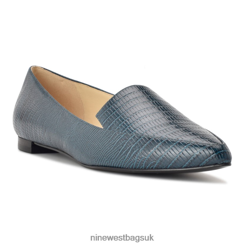 Nine West Abay Smoking Flats RFX40B2117 - Nine West UK Teal Lizard Print