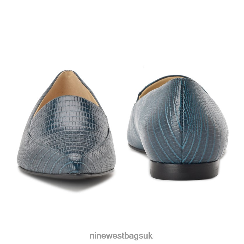 Nine West Abay Smoking Flats RFX40B2117 - Nine West UK Teal Lizard Print
