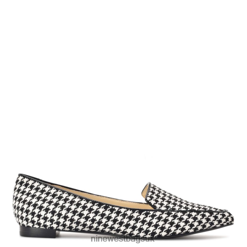 Nine West Abay Smoking Flats RFX40B2312 - Nine West Bags UK Black/White Houndstooth