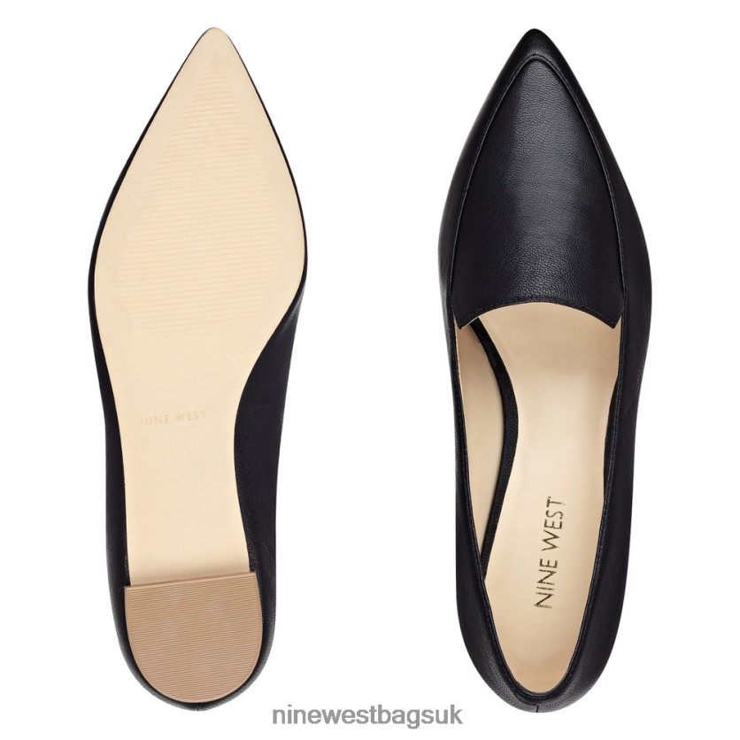 Nine West Abay Smoking Flats RFX40B2377 - Nine West UK Black Leather