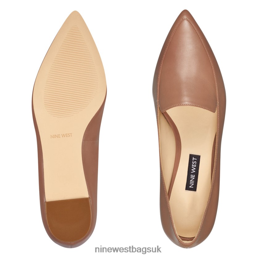 Nine West Abay Smoking Flats RFX40B2383 - Nine West UK Sale Barely Nude Leather