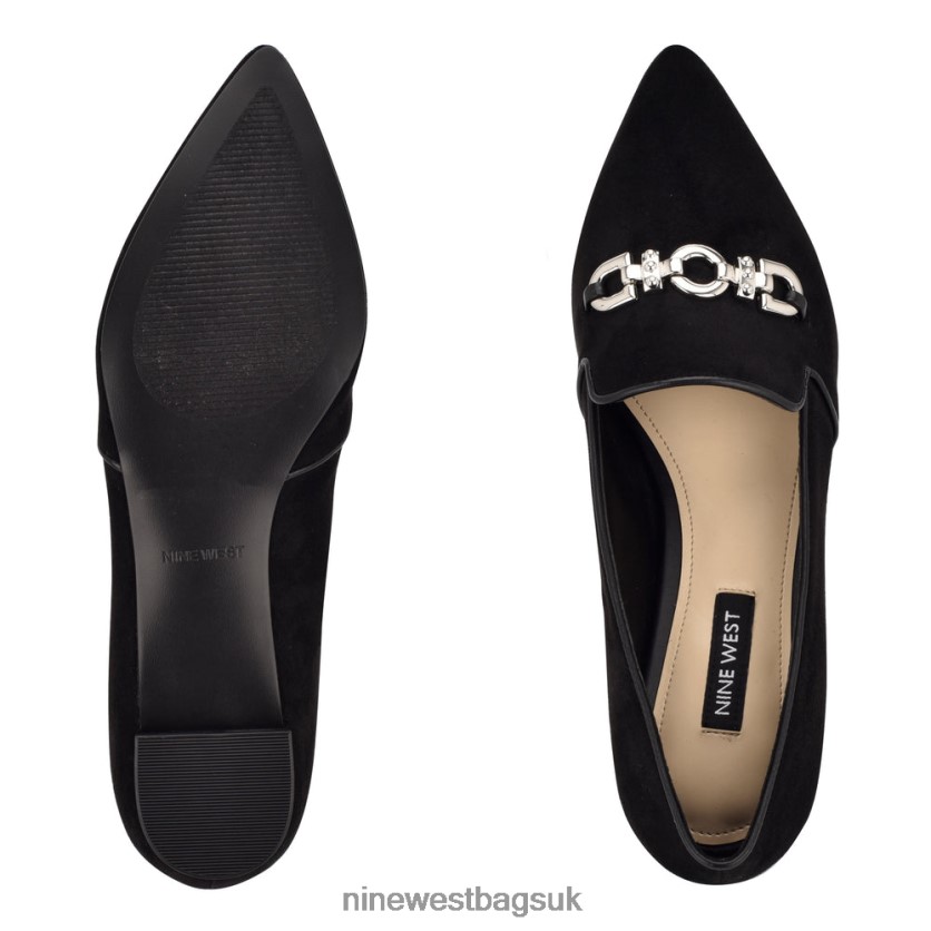 Nine West Area Pointy Toe Flats RFX40B2316 - Nine West Bags UK Black Suede