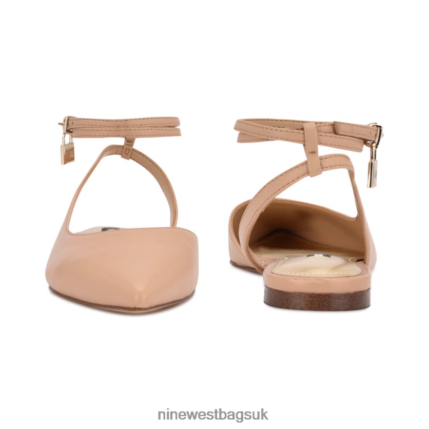 Nine West Baria Pointy Toe Flats RFX40B2211 - Nine West UK Sale Warm Blush Leather