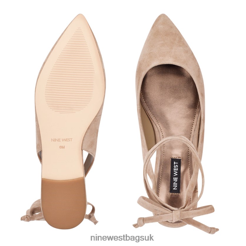 Nine West Bop Ankle Wrap Pointy Toe Flats RFX40B2323 - Nine West UK Sale