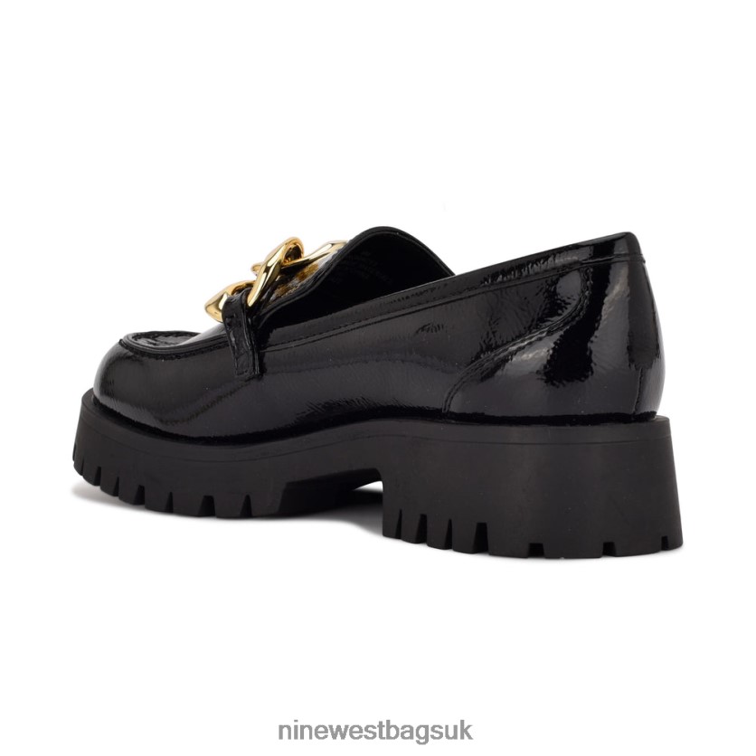 Nine West Gracy Lug Sole Loafers RFX40B2322 - Nine West Sandals UK Black Patent