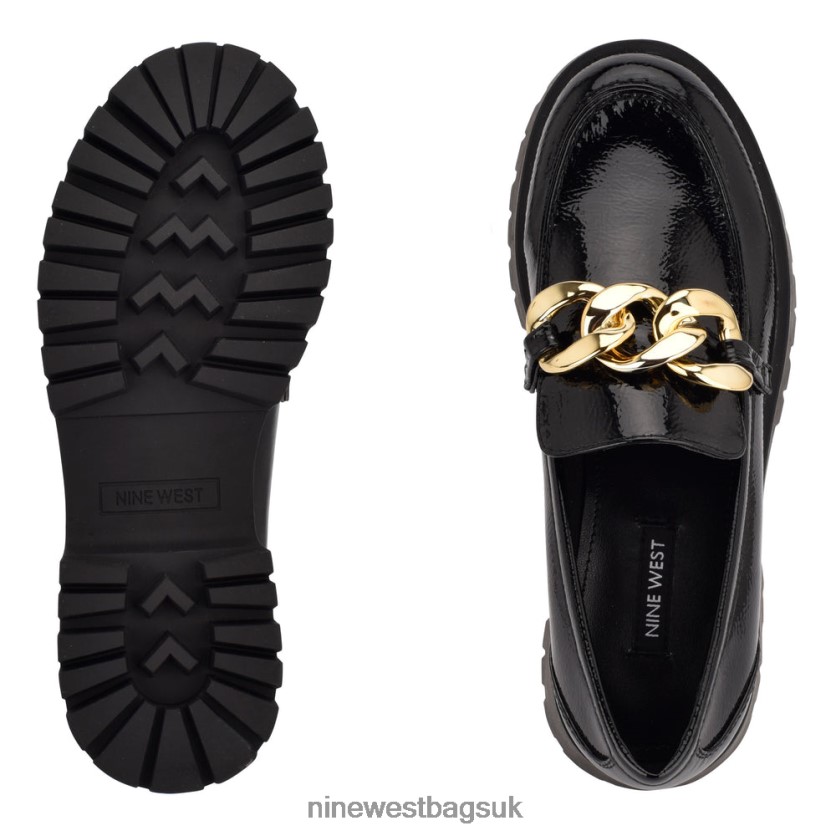 Nine West Gracy Lug Sole Loafers RFX40B2322 - Nine West Sandals UK Black Patent