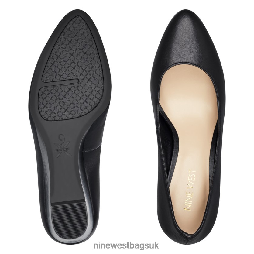 Nine West Jazzin Almond Toe Wedges RFX40B2368 - Nine West Bags UK Black Leather