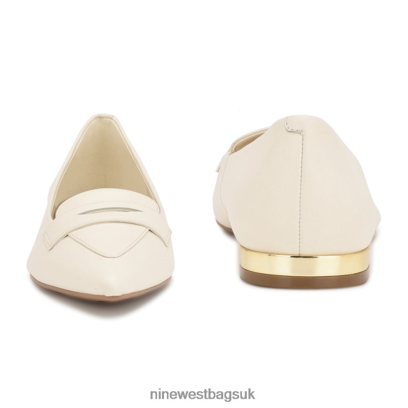 Nine West Lallin Pointy Toe Loafers RFX40B2100 - Nine West Bags UK Chic Cream Leather