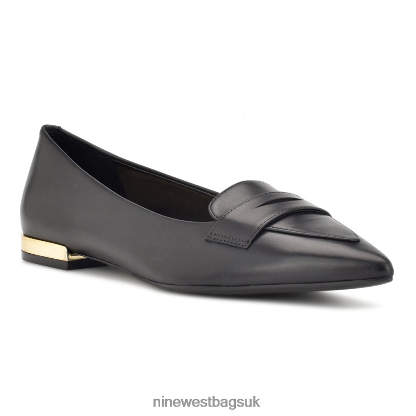 Nine West Lallin Pointy Toe Loafers RFX40B2101 - Nine West UK Black Leather
