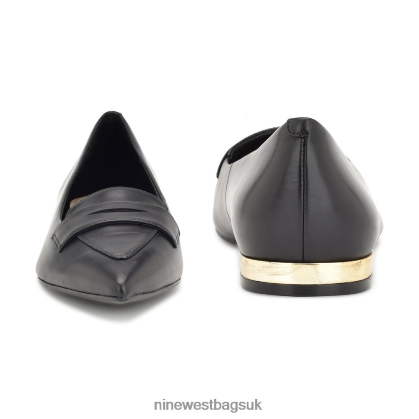 Nine West Lallin Pointy Toe Loafers RFX40B2101 - Nine West UK Black Leather