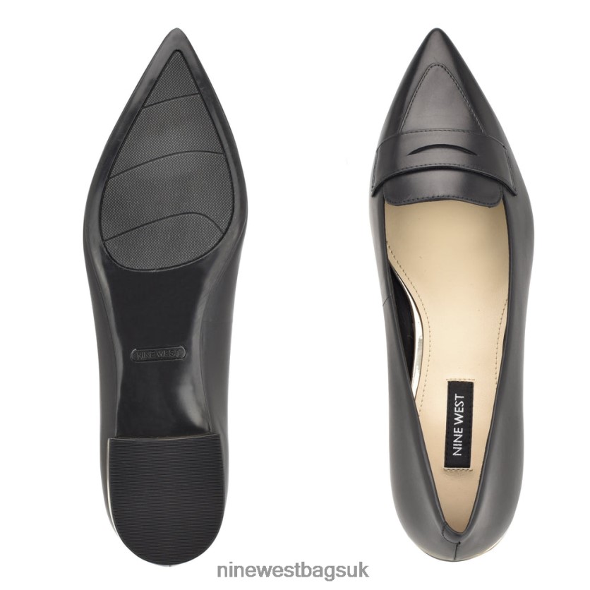 Nine West Lallin Pointy Toe Loafers RFX40B2101 - Nine West UK Black Leather